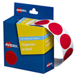 Avery Label Dispenser DMC24R Red Round 24mm 500 Pack
